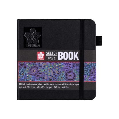 Afbeeldingen van Sakura Schetsboek 12x12 cm 140gr 80 vel Zwart