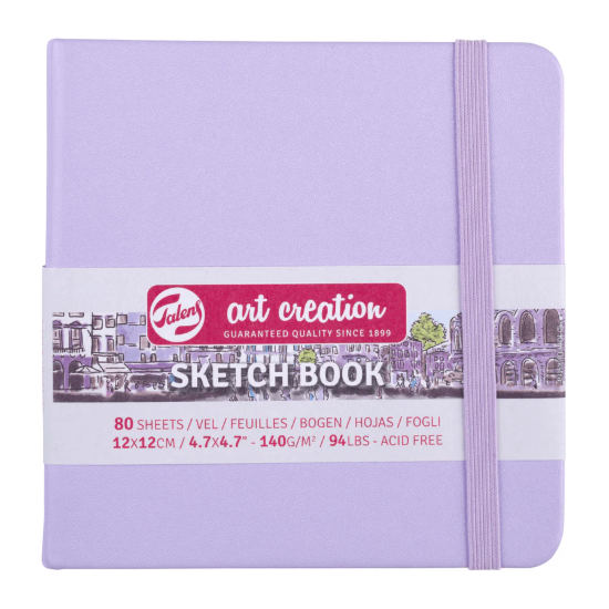 Afbeeldingen van TAC Schetsboek 12x12 cm 140 gr 80 vel Pastel Violet