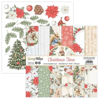Afbeeldingen van Scrapboys 8x8 inch Paper Pad - Christmas Time