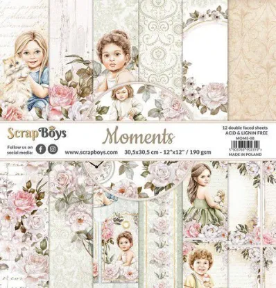 Afbeeldingen van Scrapboys 12x12 inch Paper Pad - Moments