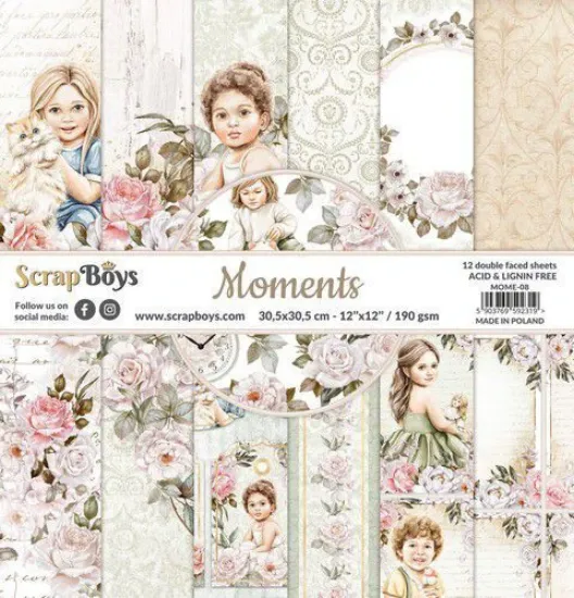 Afbeeldingen van Scrapboys 12x12 inch Paper Pad - Moments