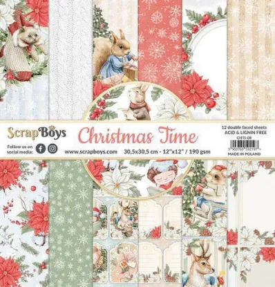 Afbeeldingen van Scrapboys 12x12 inch Paper Pad - Christmas Time