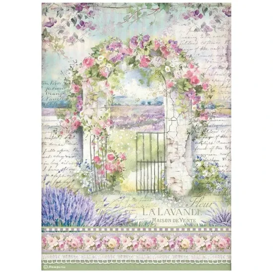 Afbeeldingen van Stamperia A4 Rice Paper Provence Arch
