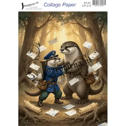 Postbode otters - Josephiena's collage paper - CP-214