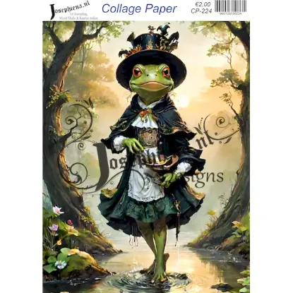 Kikker met hoed #1 - Josephiena's collagepapier - CP-224