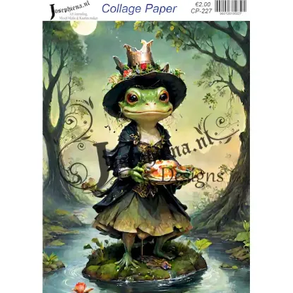 Kikker met hoed #3 - Josephiena's collagepapier - CP-227