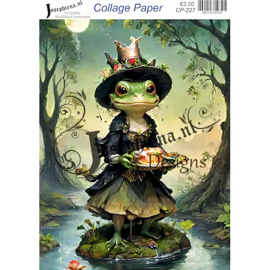 Kikker met hoed #3 - Josephiena's collagepapier - CP-227