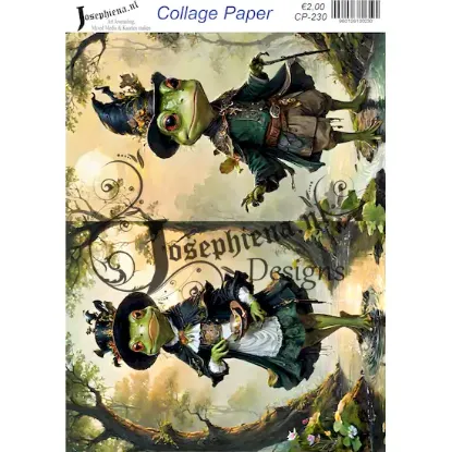 Kikker met hoed - Josephiena's collagepapier - CP-230