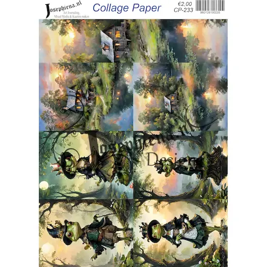 Boshuisje en kikkers - Josephiena's collagepapier - CP-233