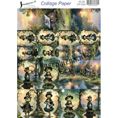 Boshuisjes en kikkers - Josephiena's collagepapier - CP-234