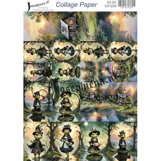 Boshuisjes en kikkers - Josephiena's collagepapier - CP-234