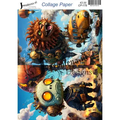 Steampunk in de lucht - Josephiena's collagepapier - CP-175