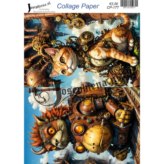 Steampunk dieren - Josephiena's collagepapier - CP-177