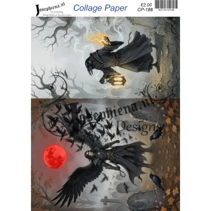 Raav op de begraafplaats - Josephiena's collagepapier - CP-188