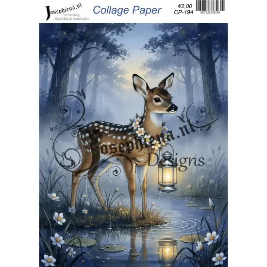 Hert met lantaarn - Josephiena's collagepapier - CP-194