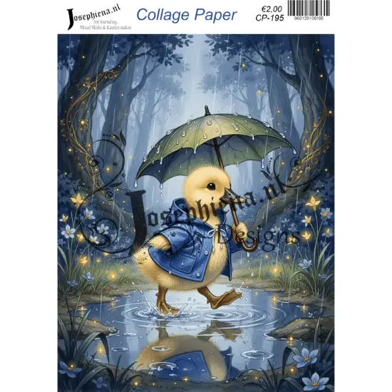 Eendje met paraplu - Josephiena's collagepapier - CP-195